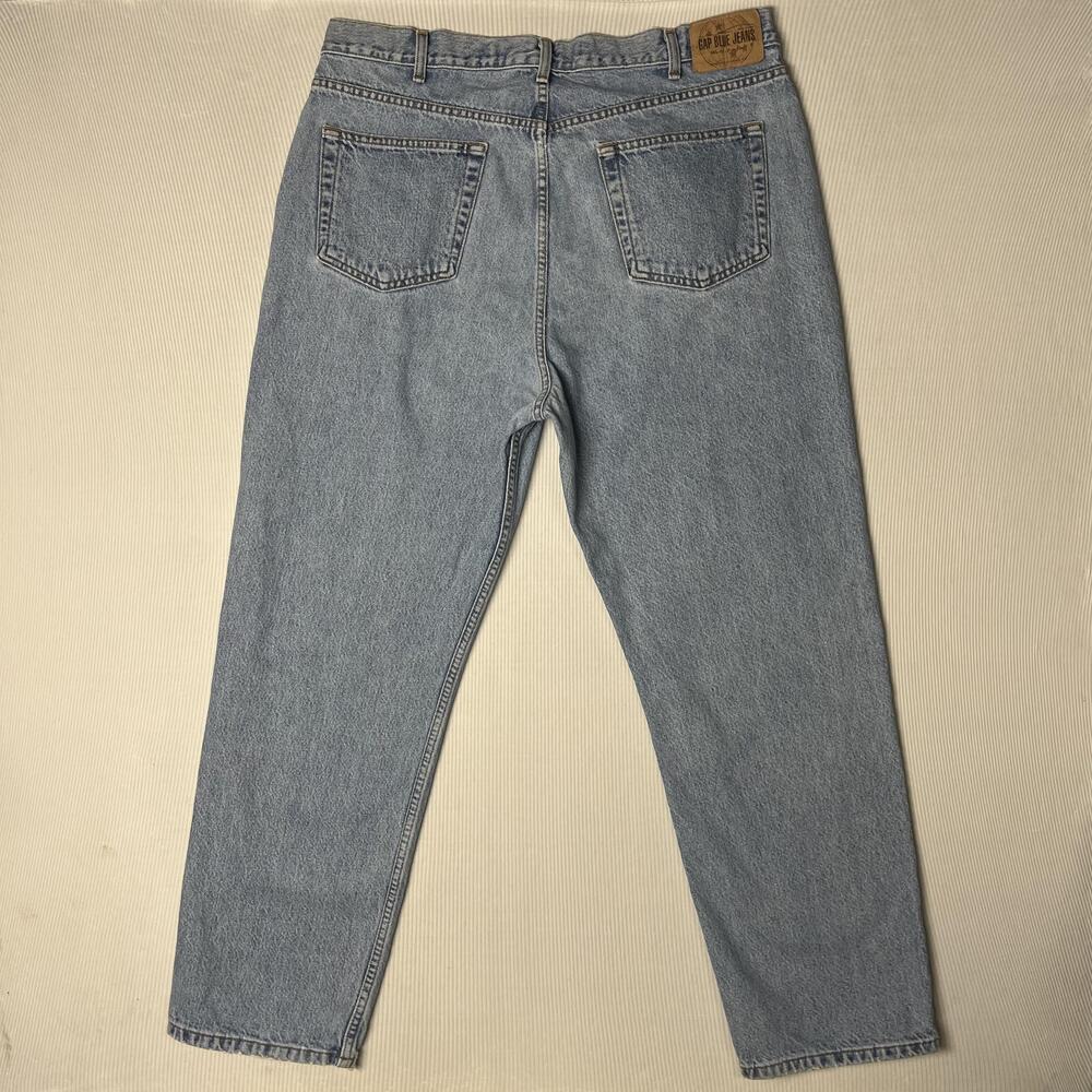 Gap Blue Jeans No 6 Mens 40x30 Blue Light Wash Loose Fit Straight Leg Denim USA